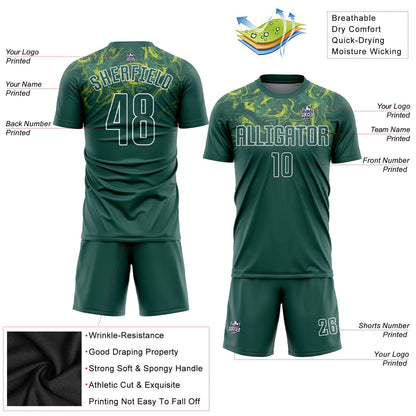 Custom Kelly Green Kelly Green-Gold Sublimation Soccer Uniform Jersey - Sky-Custom