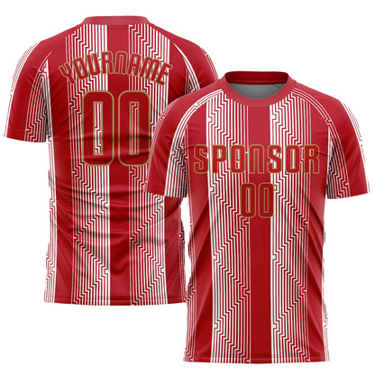 Custom Red Red-Old Gold Sublimation Soccer Uniform Jersey - Sky-Custom