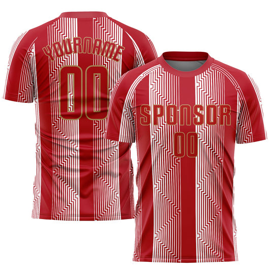Custom Red Red-Old Gold Sublimation Soccer Uniform Jersey - Sky-Custom