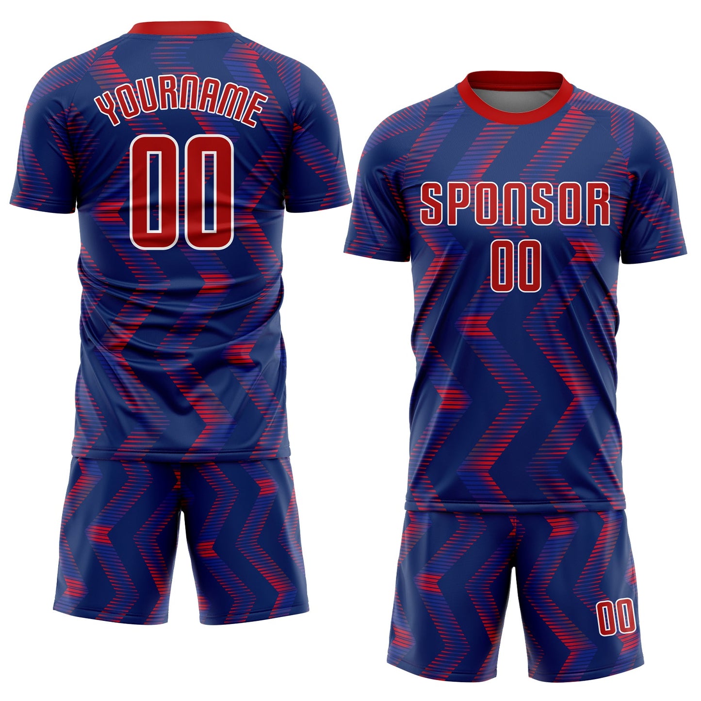 Custom Navy Red-White Sublimation Soccer Uniform Jersey - Sky-Custom