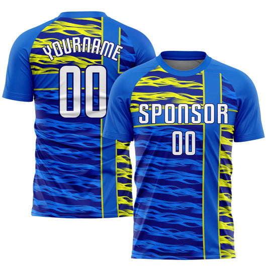 Custom Royal White Navy-Gold Sublimation Soccer Uniform Jersey - Sky-Custom