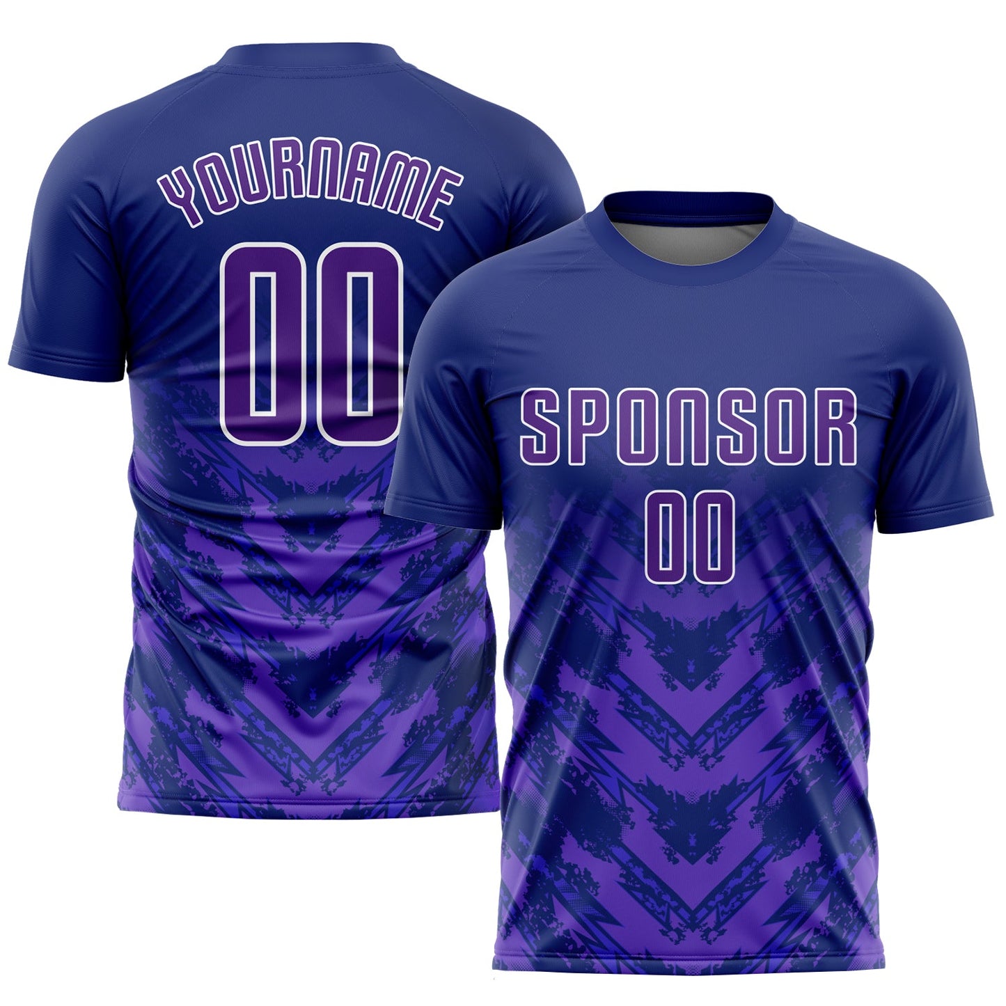 Custom Navy Purple-White Sublimation Soccer Uniform Jersey - Sky-Custom