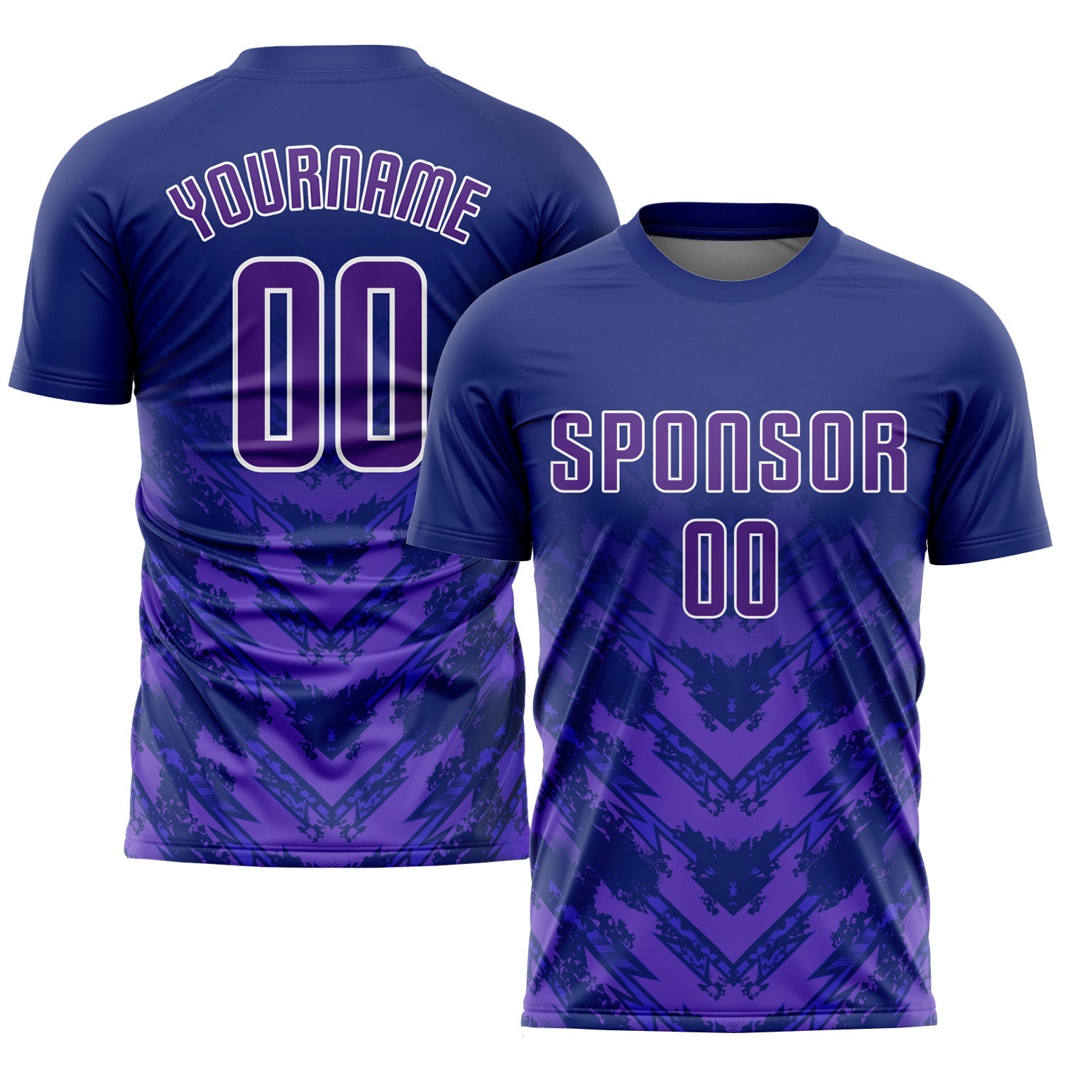 Custom Navy Purple-White Sublimation Soccer Uniform Jersey - Sky-Custom