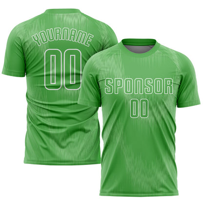 Custom Neon Green Neon Green-White Sublimation Soccer Uniform Jersey - Sky-Custom