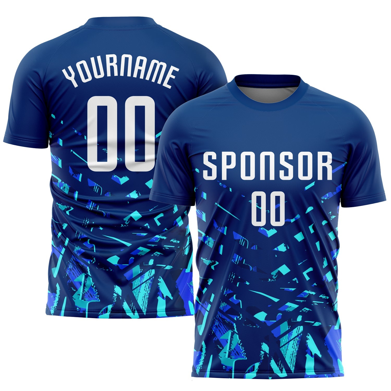Custom Royal White-Lakes Blue Sublimation Soccer Uniform Jersey - Sky-Custom