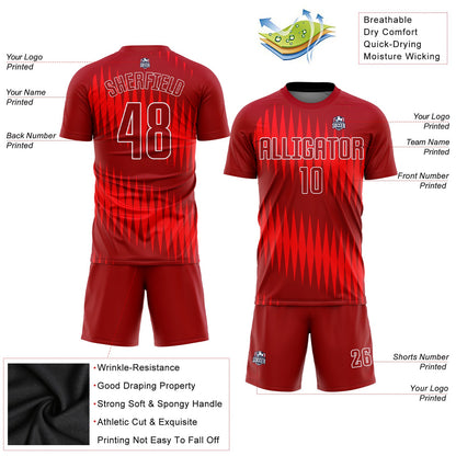 Custom Red Crimson-White Sublimation Soccer Uniform Jersey - Sky-Custom
