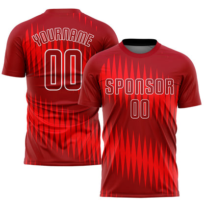 Custom Red Crimson-White Sublimation Soccer Uniform Jersey - Sky-Custom