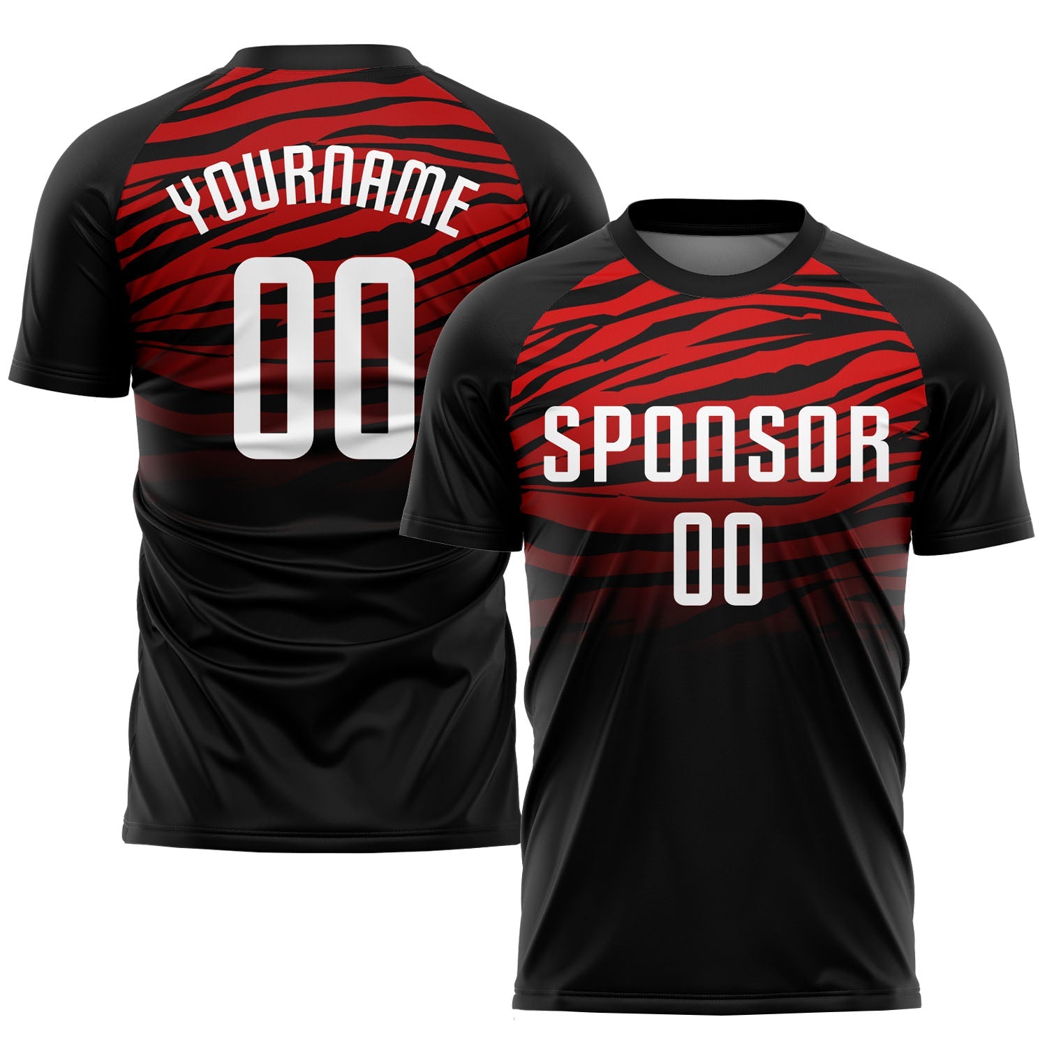 Custom Black White-Red Sublimation Soccer Uniform Jersey - Sky-Custom