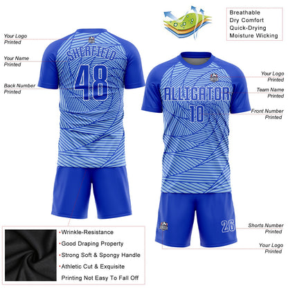 Custom Light Blue Royal-White Sublimation Soccer Uniform Jersey - Sky-Custom