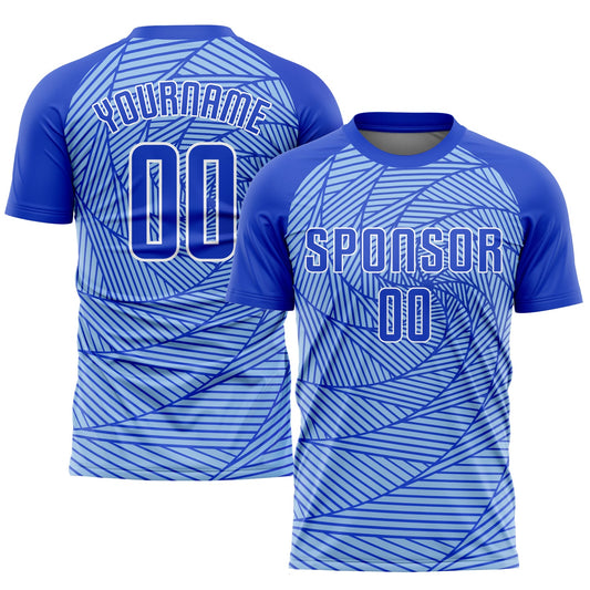 Custom Light Blue Royal-White Sublimation Soccer Uniform Jersey - Sky-Custom