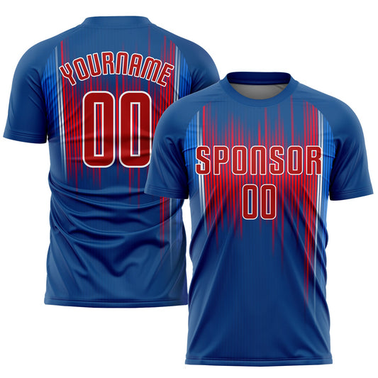 Custom Royal Red-White Sublimation Soccer Uniform Jersey - Sky-Custom