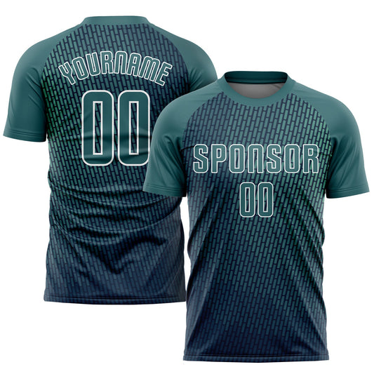 Custom Teal White Sublimation Soccer Uniform Jersey - Sky-Custom
