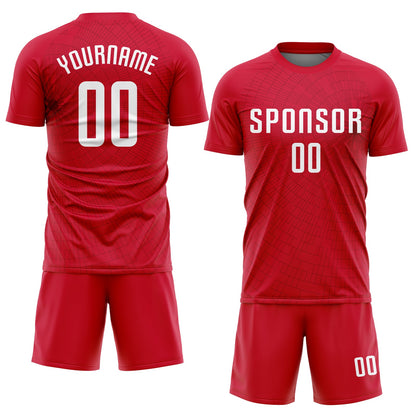 Custom Red White Sublimation Soccer Uniform Jersey - Sky-Custom