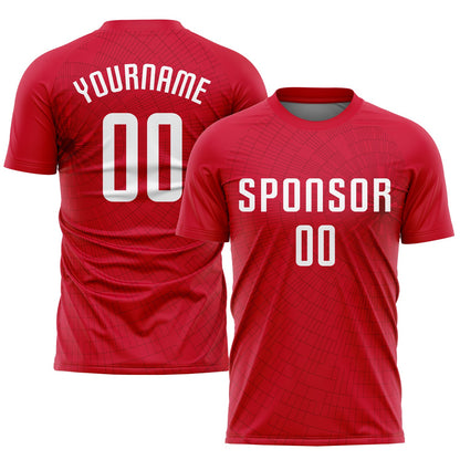 Custom Red White Sublimation Soccer Uniform Jersey - Sky-Custom