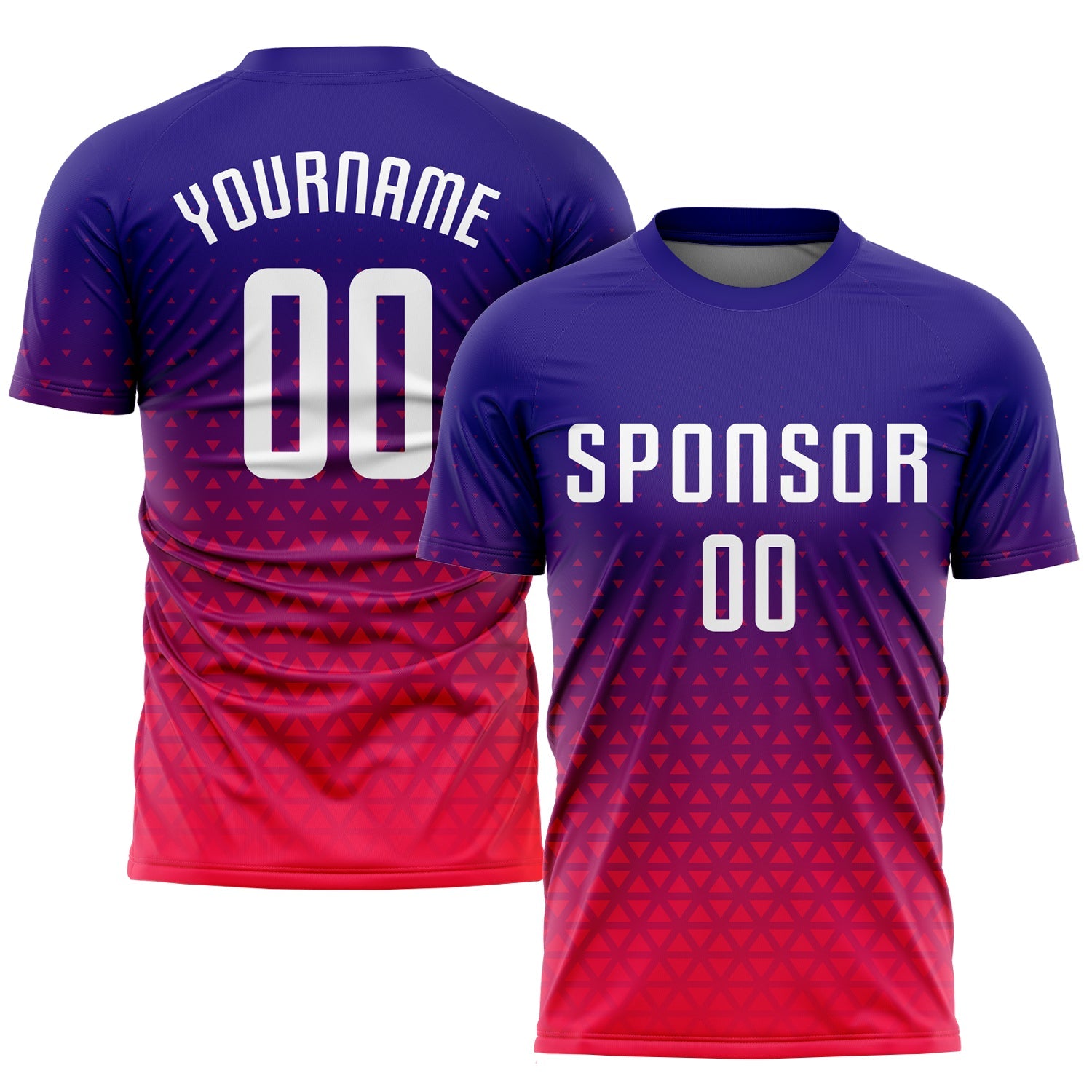 Custom Purple White-Hot Pink Sublimation Soccer Uniform Jersey - Sky-Custom