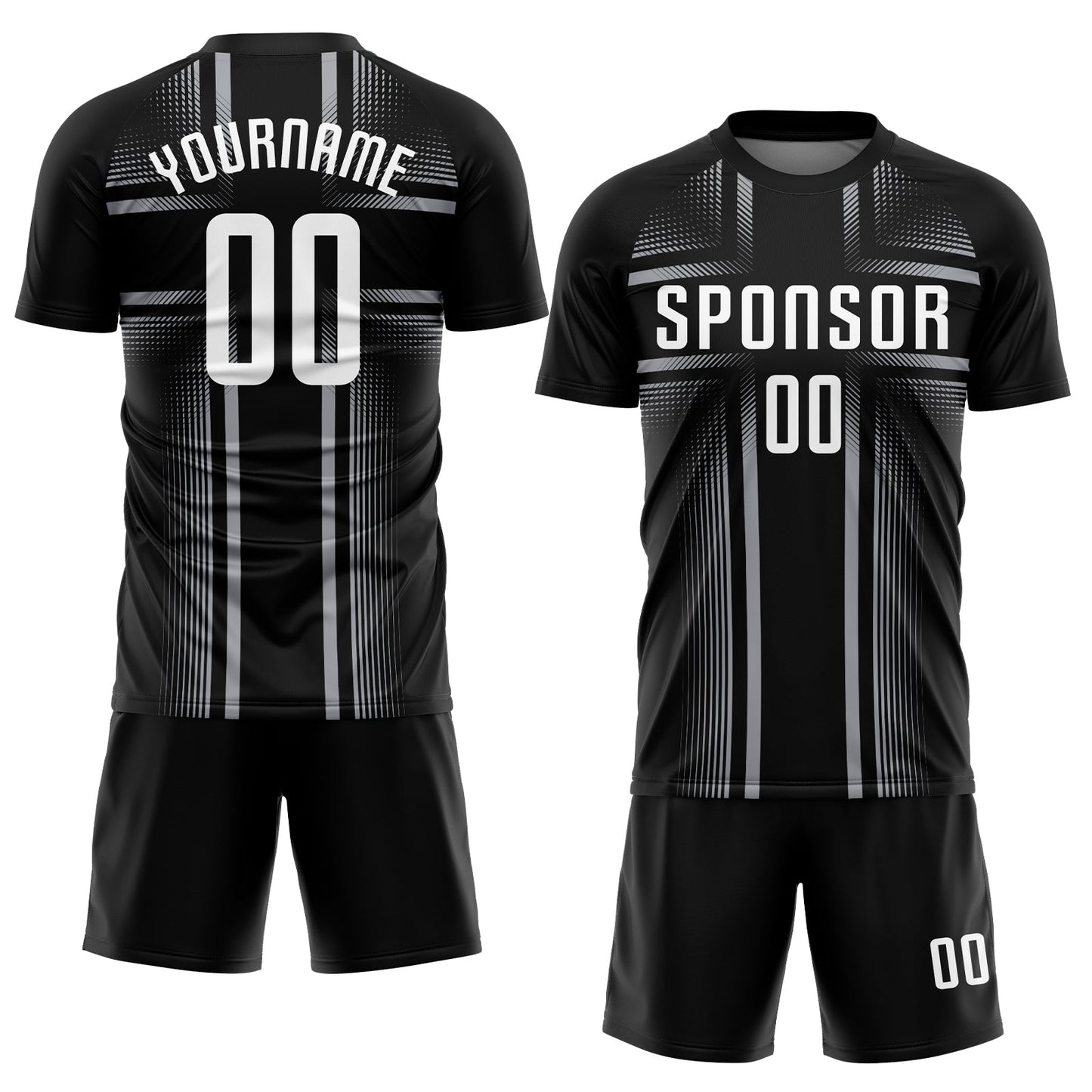 Custom Black White-Gray Sublimation Soccer Uniform Jersey - Sky-Custom