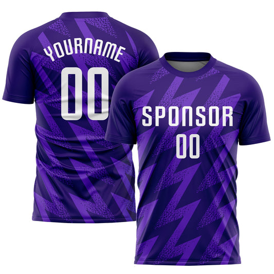 Custom Purple White Sublimation Soccer Uniform Jersey - Sky-Custom