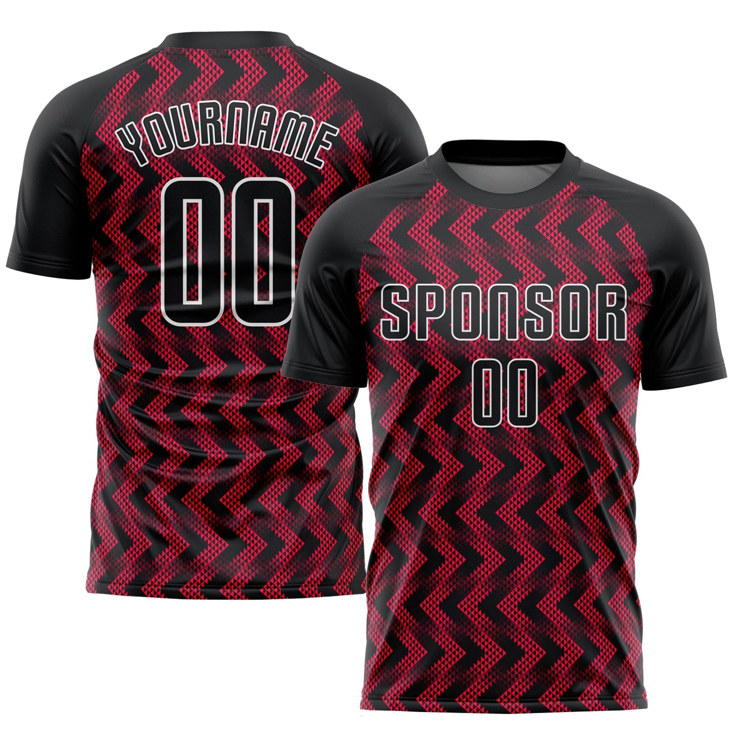 Custom Crimson Black-White Sublimation Soccer Uniform Jersey - Sky-Custom