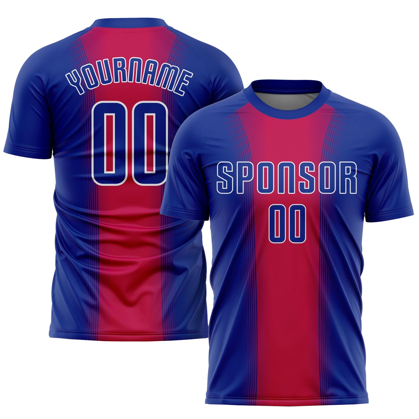Custom Red Royal-White Sublimation Soccer Uniform Jersey - Sky-Custom