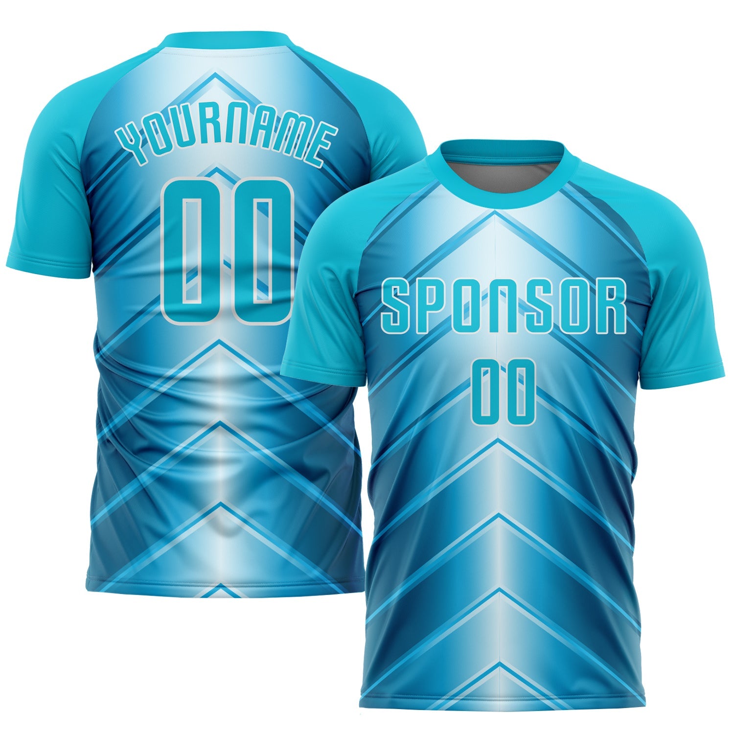 Custom Sky Blue Lakes Blue-White Sublimation Soccer Uniform Jersey - Sky-Custom
