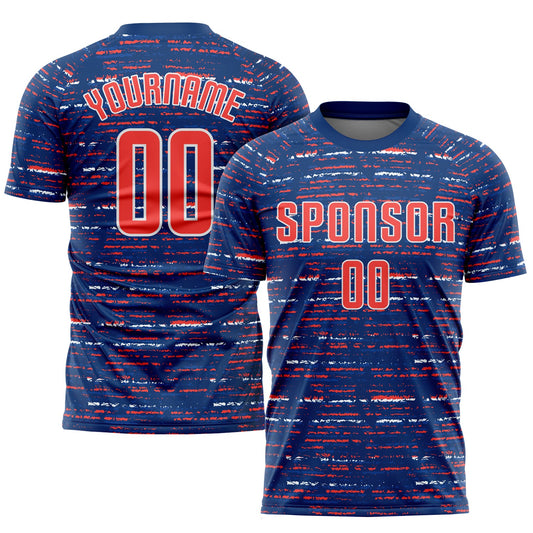 Custom Royal Orange-White Sublimation Soccer Uniform Jersey - Sky-Custom