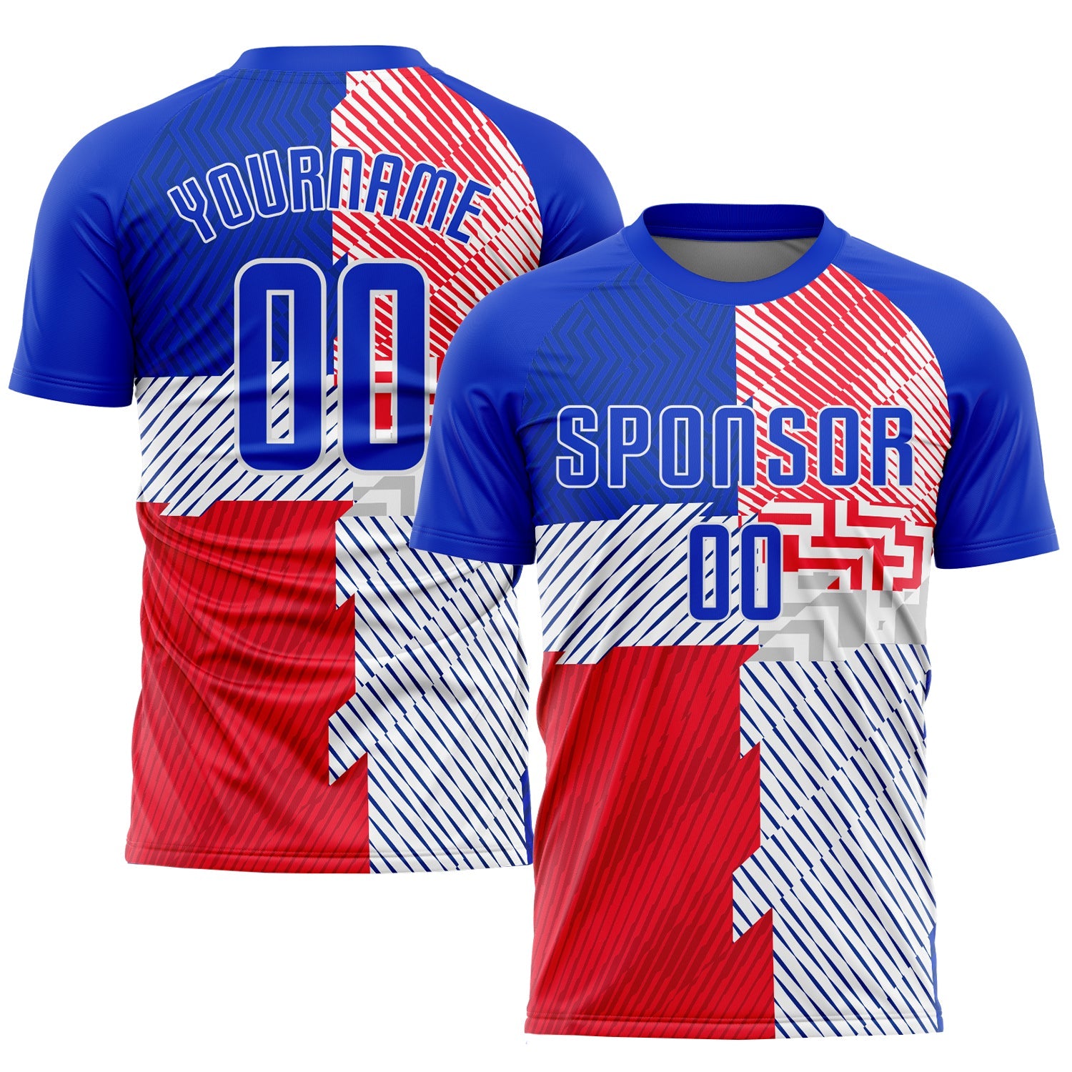 Custom Royal Royal-Red Sublimation Soccer Uniform Jersey - Sky-Custom