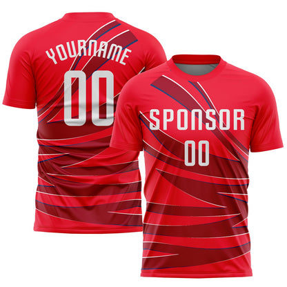 Custom Red White Sublimation Soccer Uniform Jersey - Sky-Custom