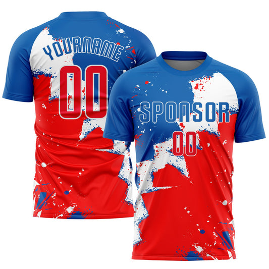 Custom Royal Red-White Sublimation Soccer Uniform Jersey - Sky-Custom