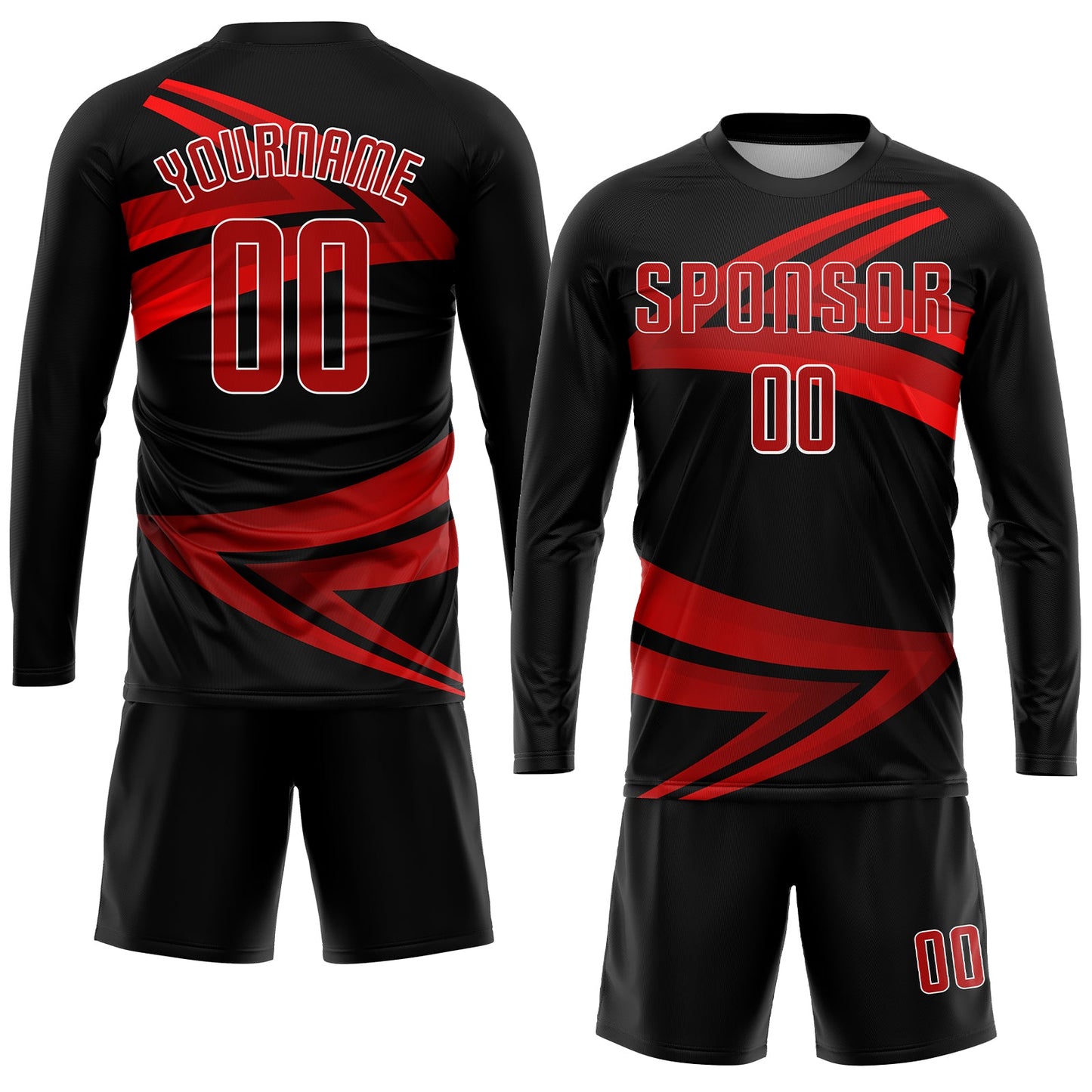 Custom Black Red-White Sublimation Soccer Uniform Jersey - Sky-Custom