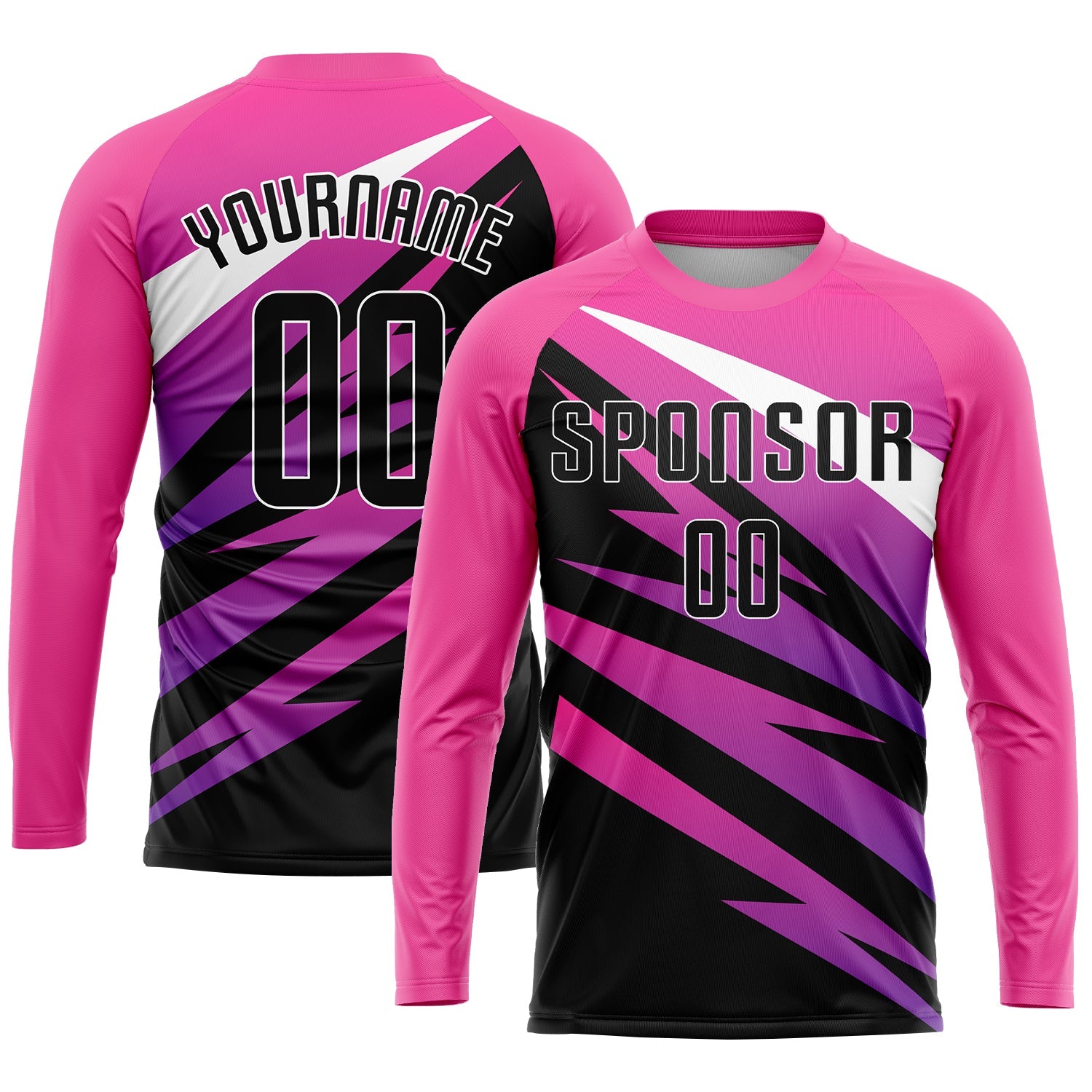 Custom Pink Black-White Sublimation Soccer Uniform Jersey - Sky-Custom