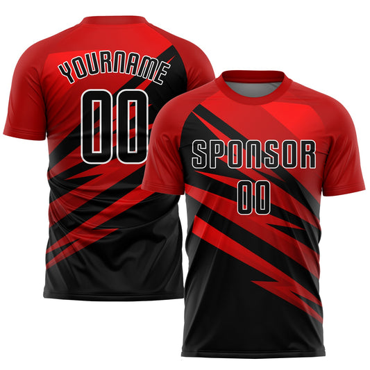 Custom Red Black-White Sublimation Soccer Uniform Jersey - Sky-Custom