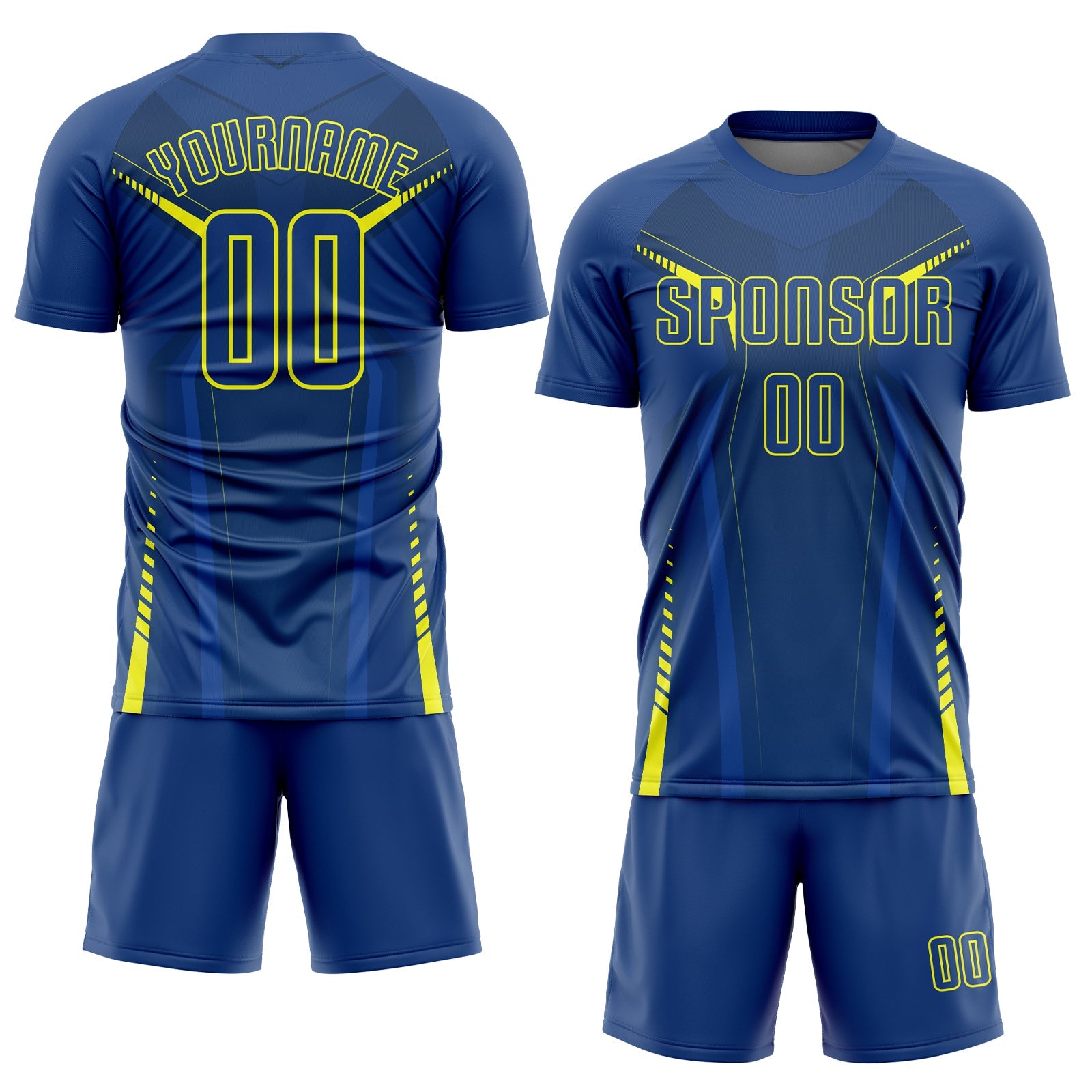 Custom US Navy Blue Gold Sublimation Soccer Uniform Jersey - Sky-Custom