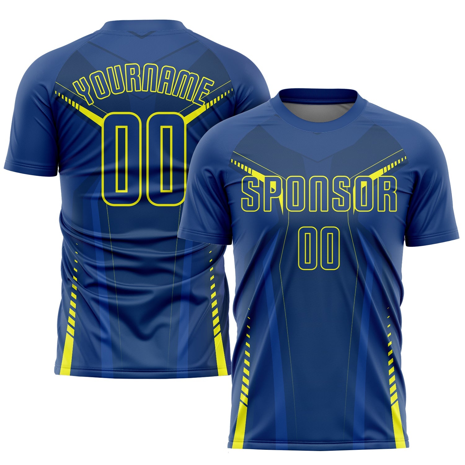 Custom US Navy Blue Gold Sublimation Soccer Uniform Jersey - Sky-Custom