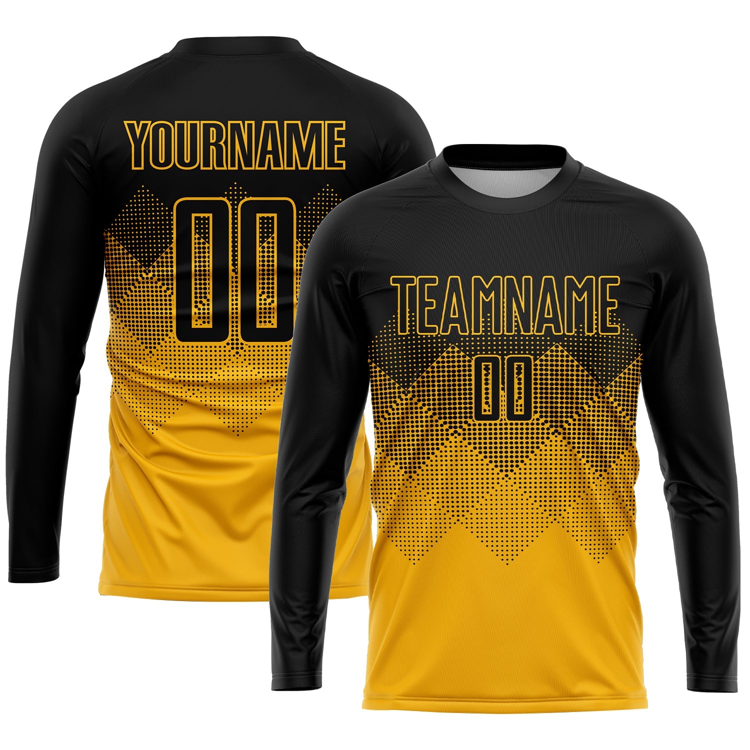 Custom Gold Black Sublimation Soccer Uniform Jersey - Sky-Custom