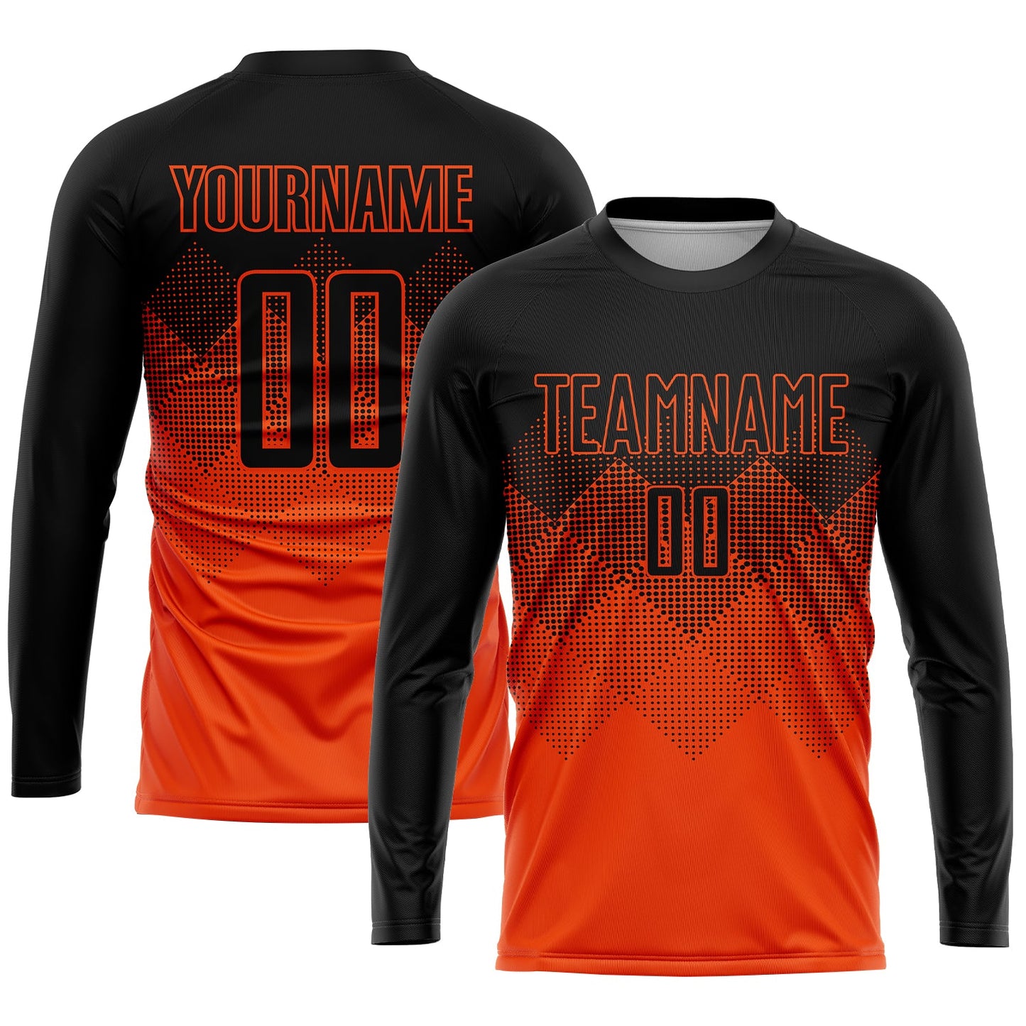 Custom Orange Black Sublimation Soccer Uniform Jersey - Sky-Custom