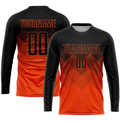 Custom Orange Black Sublimation Soccer Uniform Jersey - Sky-Custom