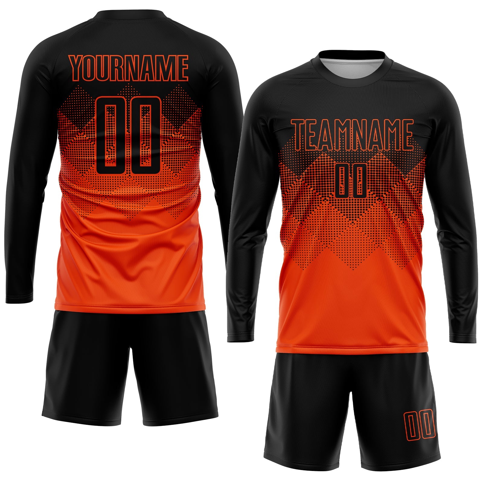 Custom Orange Black Sublimation Soccer Uniform Jersey - Sky-Custom