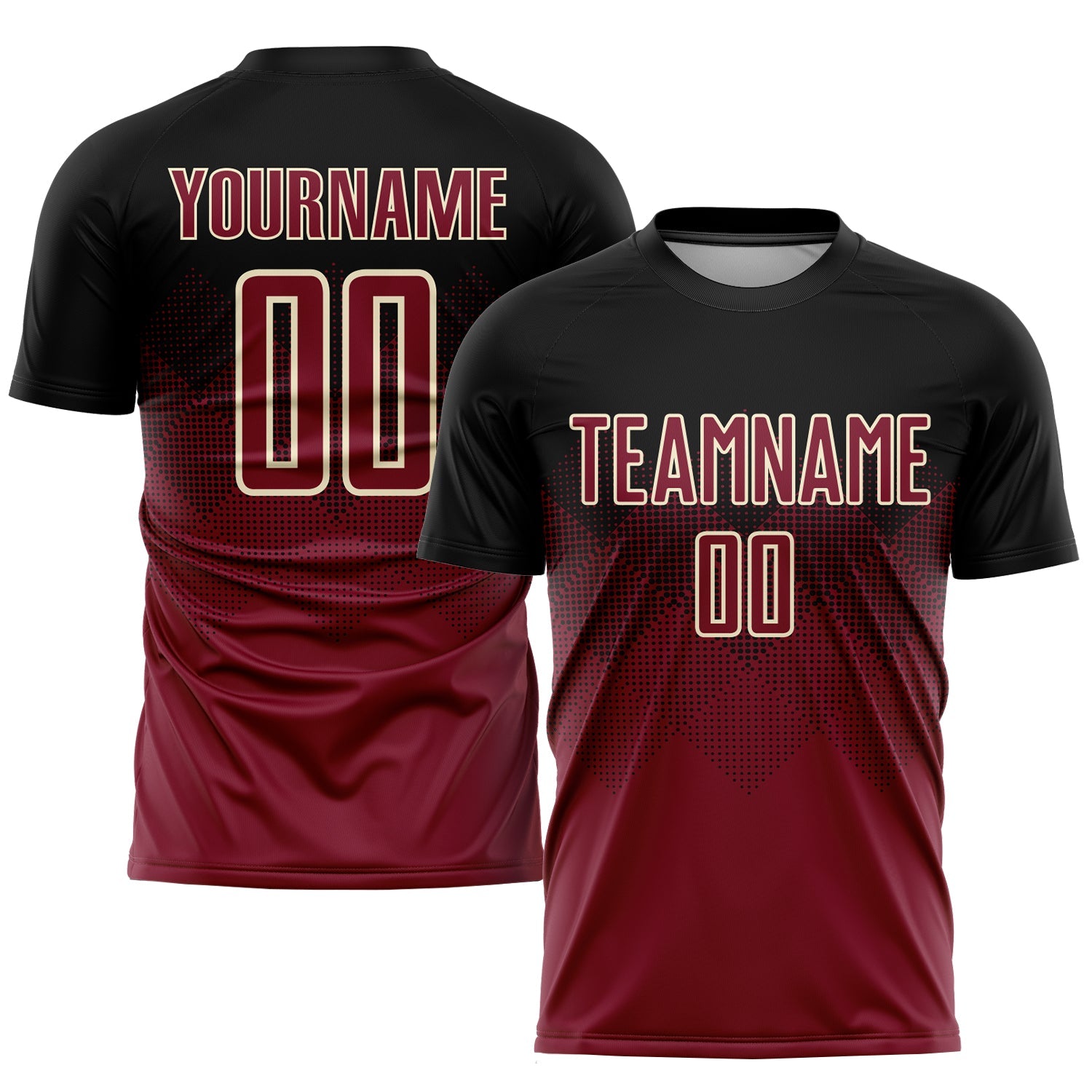 Custom Black Crimson-Cream Sublimation Soccer Uniform Jersey - Sky-Custom