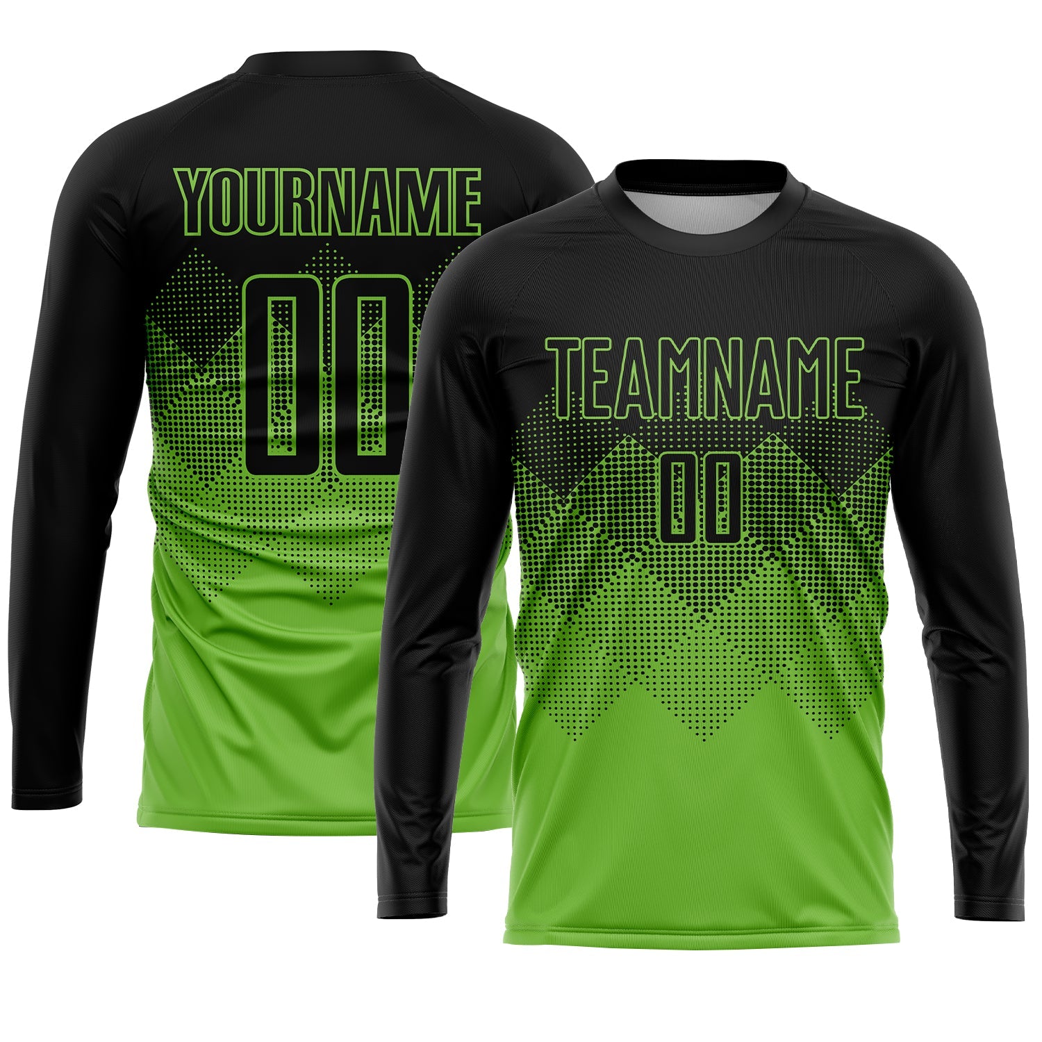 Custom Neon Green Black Sublimation Soccer Uniform Jersey - Sky-Custom