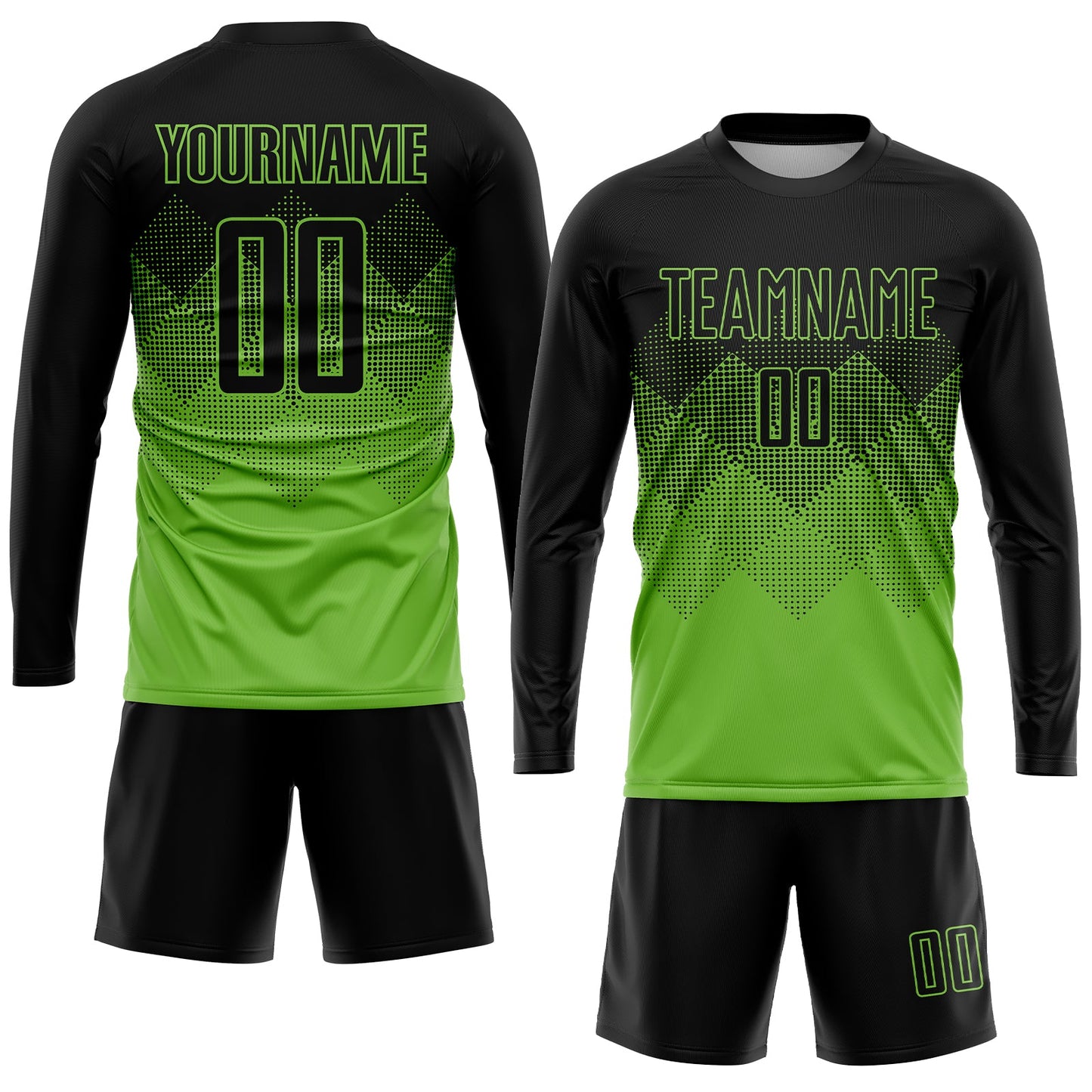 Custom Neon Green Black Sublimation Soccer Uniform Jersey - Sky-Custom