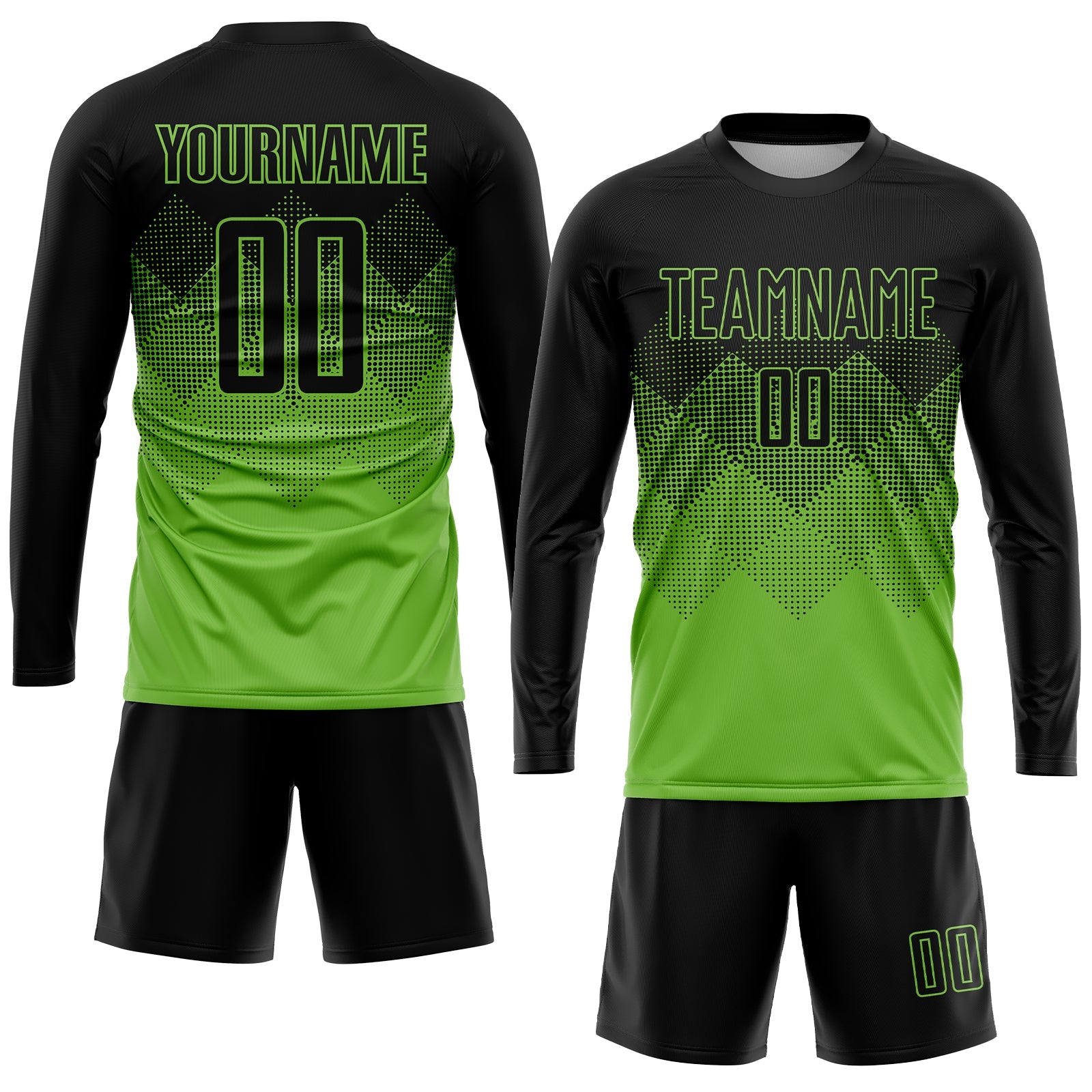 Custom Neon Green Black Sublimation Soccer Uniform Jersey - Sky-Custom
