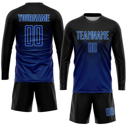 Custom Black US Navy Blue-Light Blue Sublimation Soccer Uniform Jersey - Sky-Custom