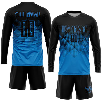 Custom Blue Black Sublimation Soccer Uniform Jersey - Sky-Custom