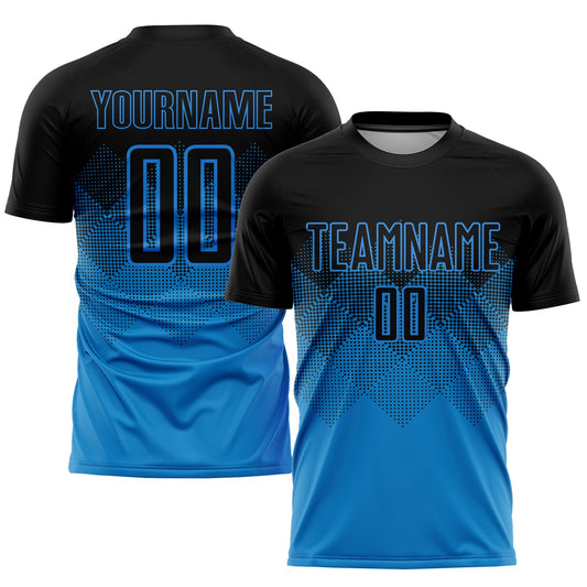 Custom Blue Black Sublimation Soccer Uniform Jersey - Sky-Custom