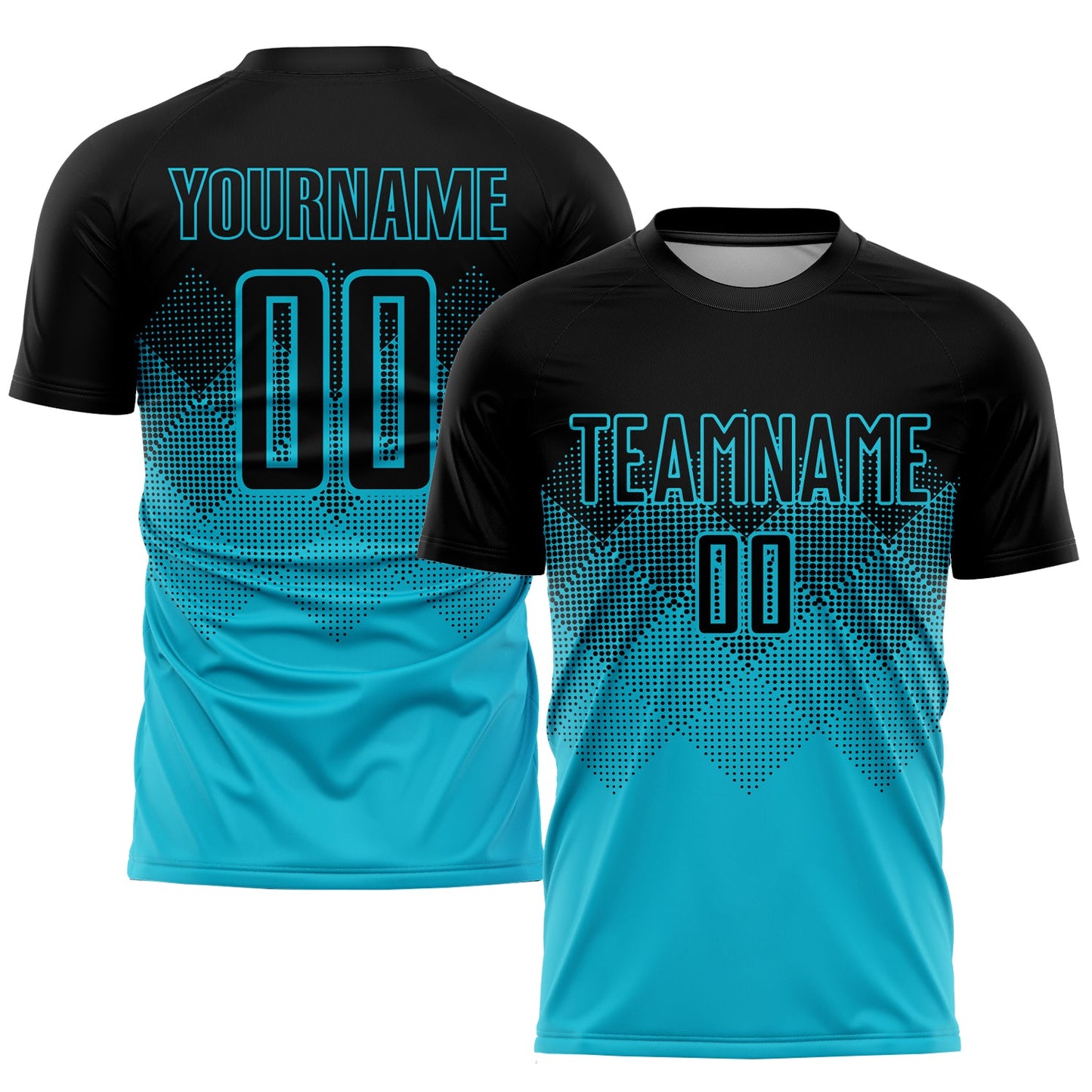Custom Lakes Blue Black Sublimation Soccer Uniform Jersey - Sky-Custom