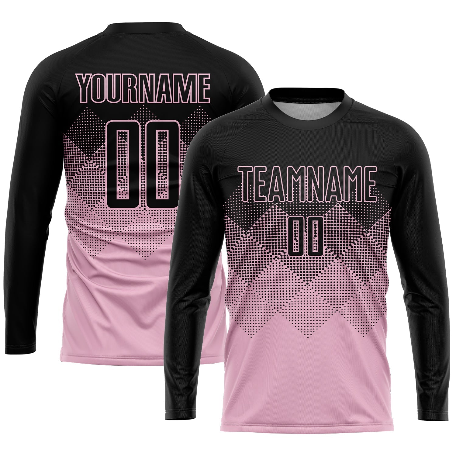 Custom Light Pink Black Sublimation Soccer Uniform Jersey - Sky-Custom