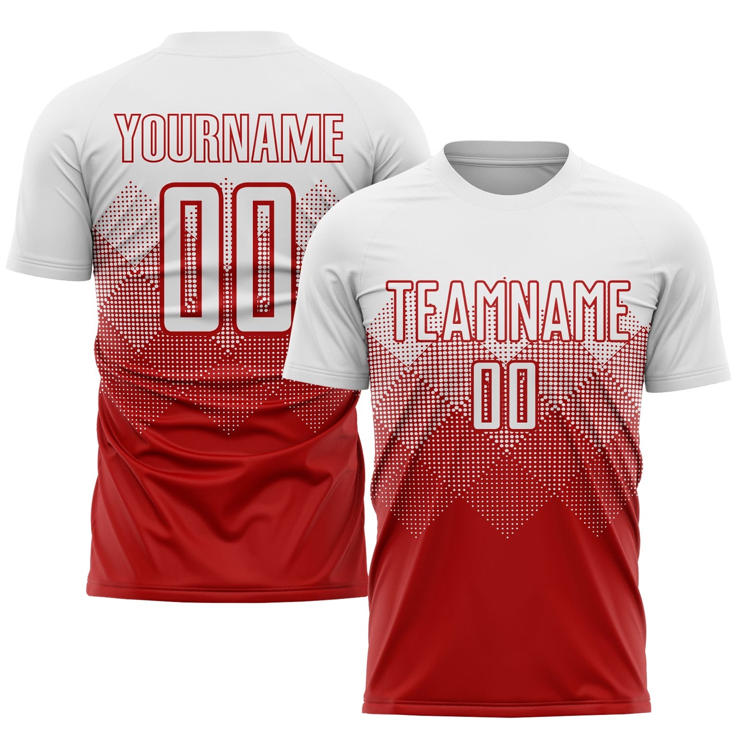 Custom Red White Sublimation Soccer Uniform Jersey - Sky-Custom