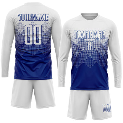 Custom Royal White Sublimation Soccer Uniform Jersey - Sky-Custom