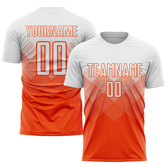 Custom Orange White Sublimation Soccer Uniform Jersey - Sky-Custom
