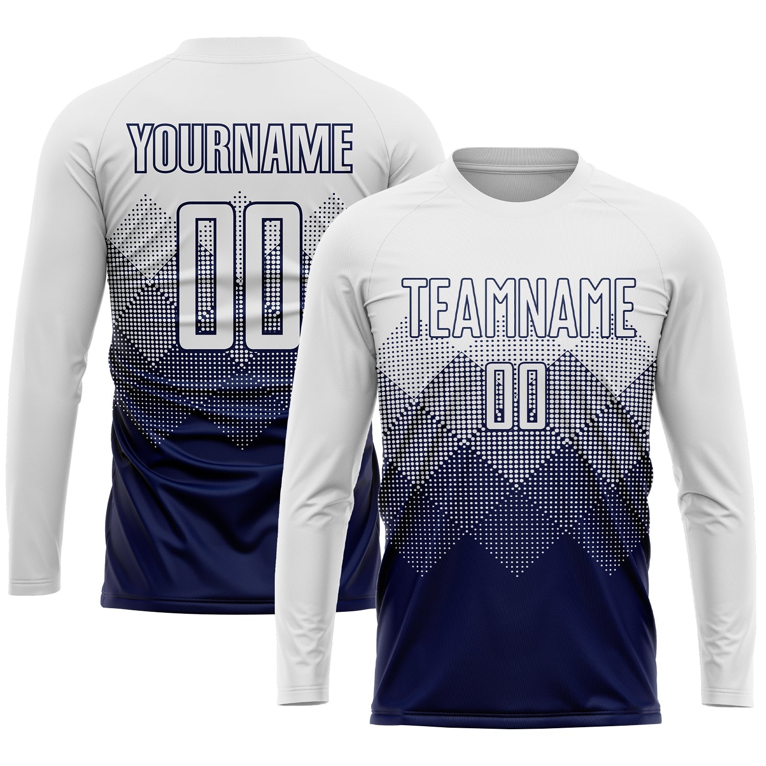 Custom Navy White Sublimation Soccer Uniform Jersey - Sky-Custom
